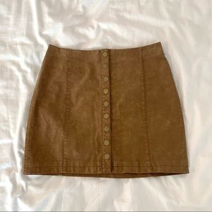 Free People button up mini skirt